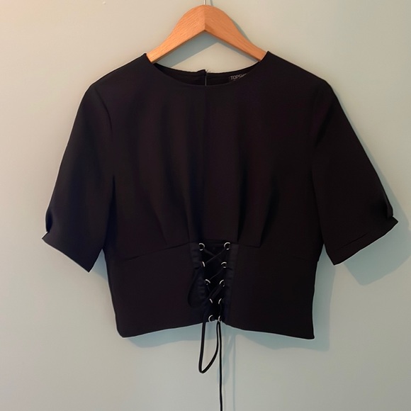 ❣️sold❣️ Topshop Lace up Puffed Sleeved Blouse - Picture 5 of 16